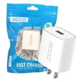 Cargador ECCO 18W 3.0A USB EC18 Solo Cubo