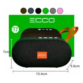 Parlante ECCO T7 - FM + USB + SD + AUX