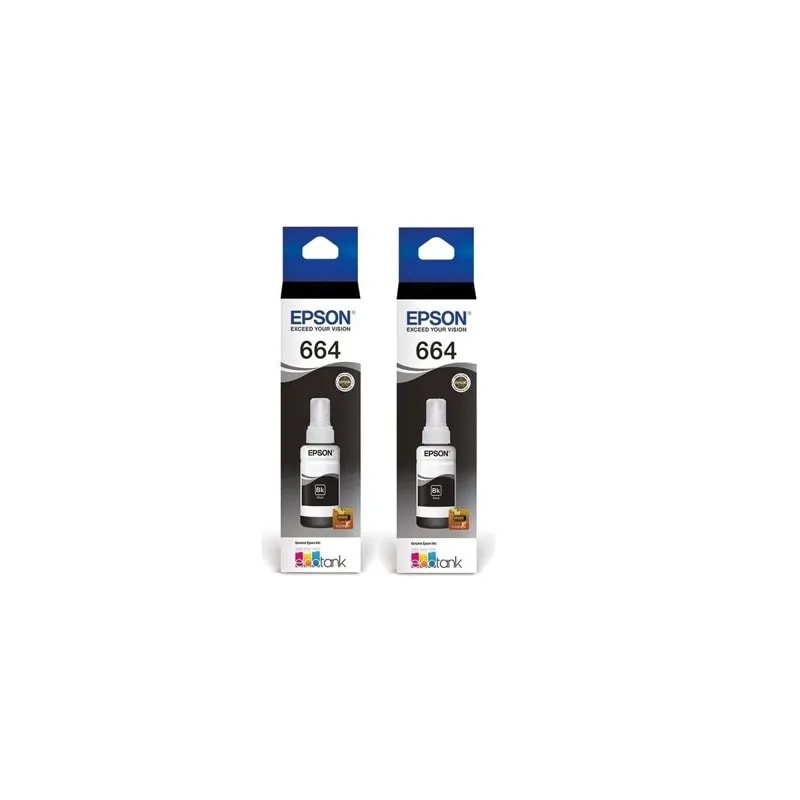 Botellas Epson T664 Pack 2 Negro L200 / L350 / L5190 T644120-2P
