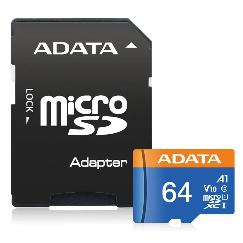 Micro SD 64GB Adata Premier A1 V10 / Uhs-i Clase 10 / 2EN1 / 100MB/S
