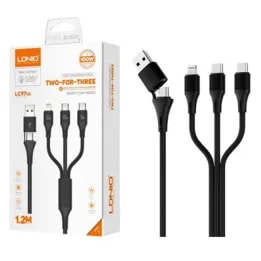Cable LDNIO LC97UC Usb+usb-c 1.2M 3EN1 100W