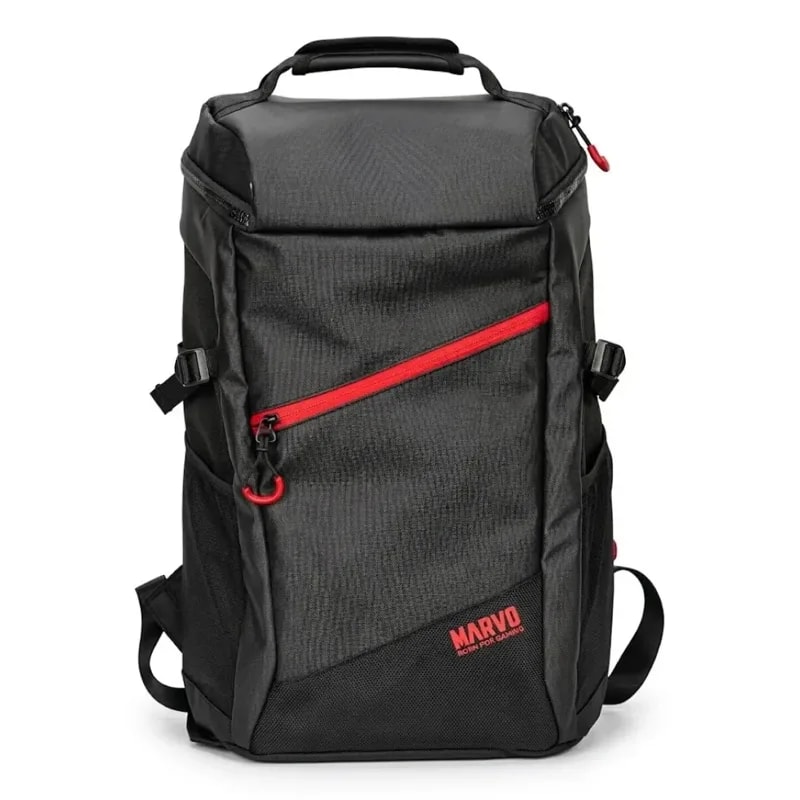 Mochila Gaming Marvo BA-002 15,6" Bk/rd Impremeable, Multiples Compartimentos Privados 40*30*12CM