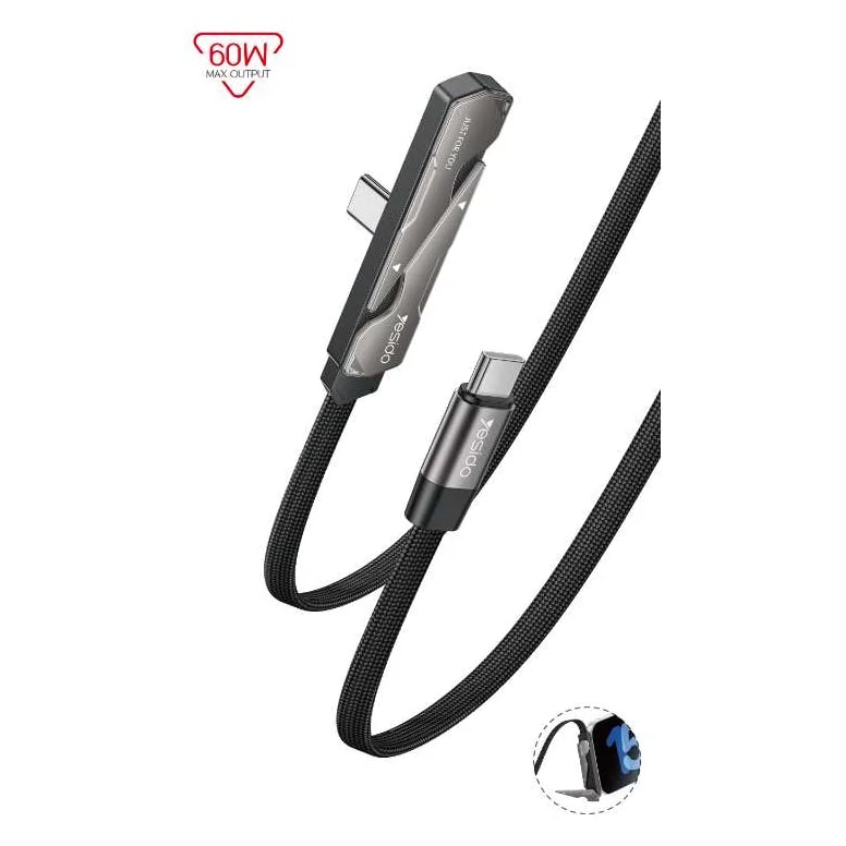 Cable con soporte de celular Yesido CA207 USB-C a USB-C 60W