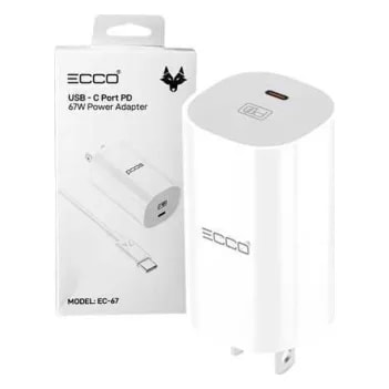 Cargador ECCO 67W 1P PD + Cable USB-C a USB-C EC-67