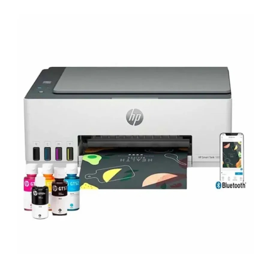 Impresora HP 580 Smart Tank MFP WIFI 12PPM / 5PPMC Pant 1.2 PUL Blanca GT53 / 52