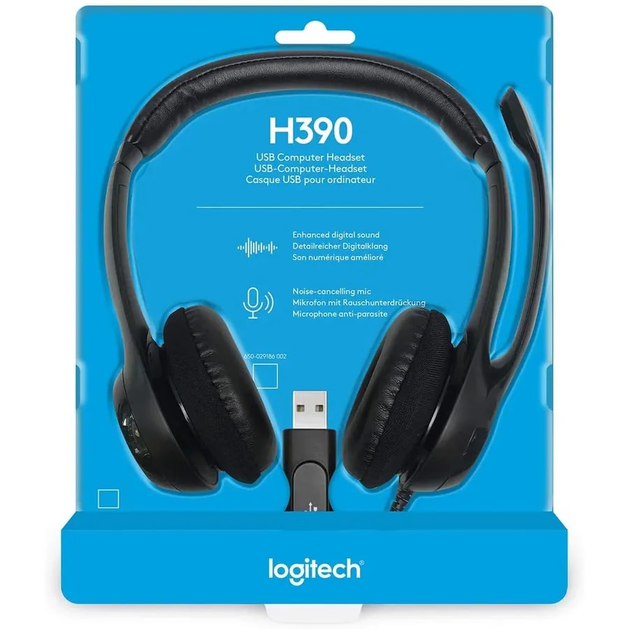 Headsets Logitech H390 / Usb-a / Mic. Cancel. Ruido / Cable 1.9M / 100KHZ / Blanco