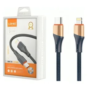 Cable LDNIO LC631I 1M 30W USB-C a Lightning - Cordón Gris