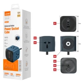 Regleta Cortapicos LDNIO SC3319 65W 3P 2USB+1PD +