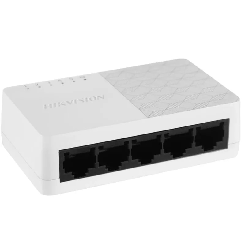 Switch Hikvision 5 Puertos 10/100MBPS Plug & Play DS-3E0105D-O