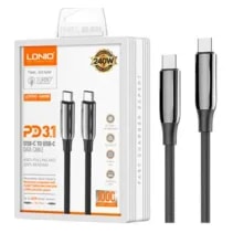 Cable LDNIO LC921 1M 240W USB-C a USB-C - Cordón Negro