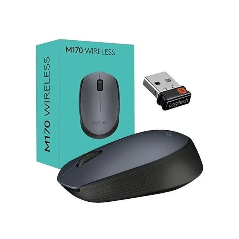 Mouse Logitech M170 / Wireless / 3 Botones / 2.4 GHZ / Intrrup. Encd-apgdo / Gray Clamshell