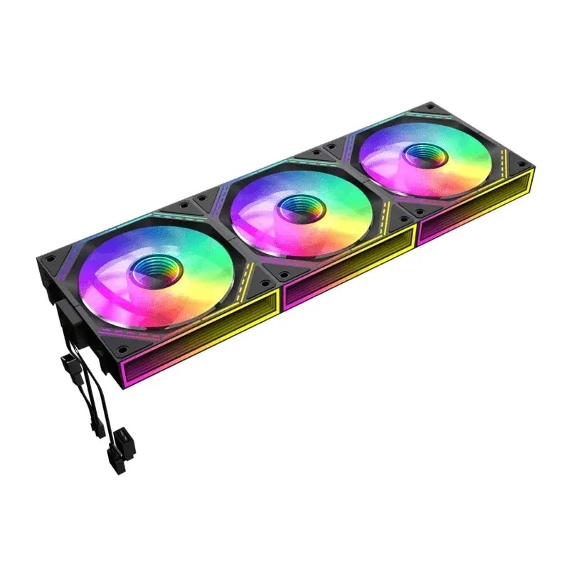 Kit de ventiladores PC gamemax fn12a-s31 3120MM argb efector infinito coneccion en cadena 4PIN pwm