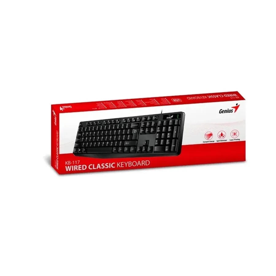 Teclado genius KB-117 sp teclas concavas cable ubs 1.4M negro