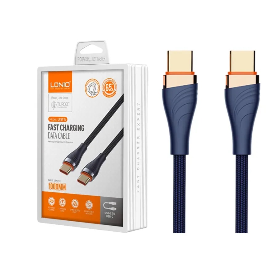 Cable ldnio LC101 1M 60W tc-tc cordón grey