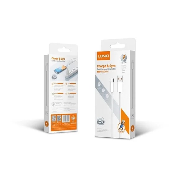 Cable ldnio LS901 1M 25W USB-V8 cordón white