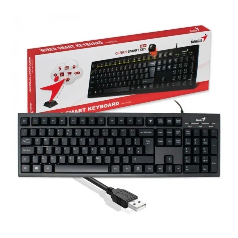 Teclado genius Smart KB-100 sp bk USB teclas funcion personalizables