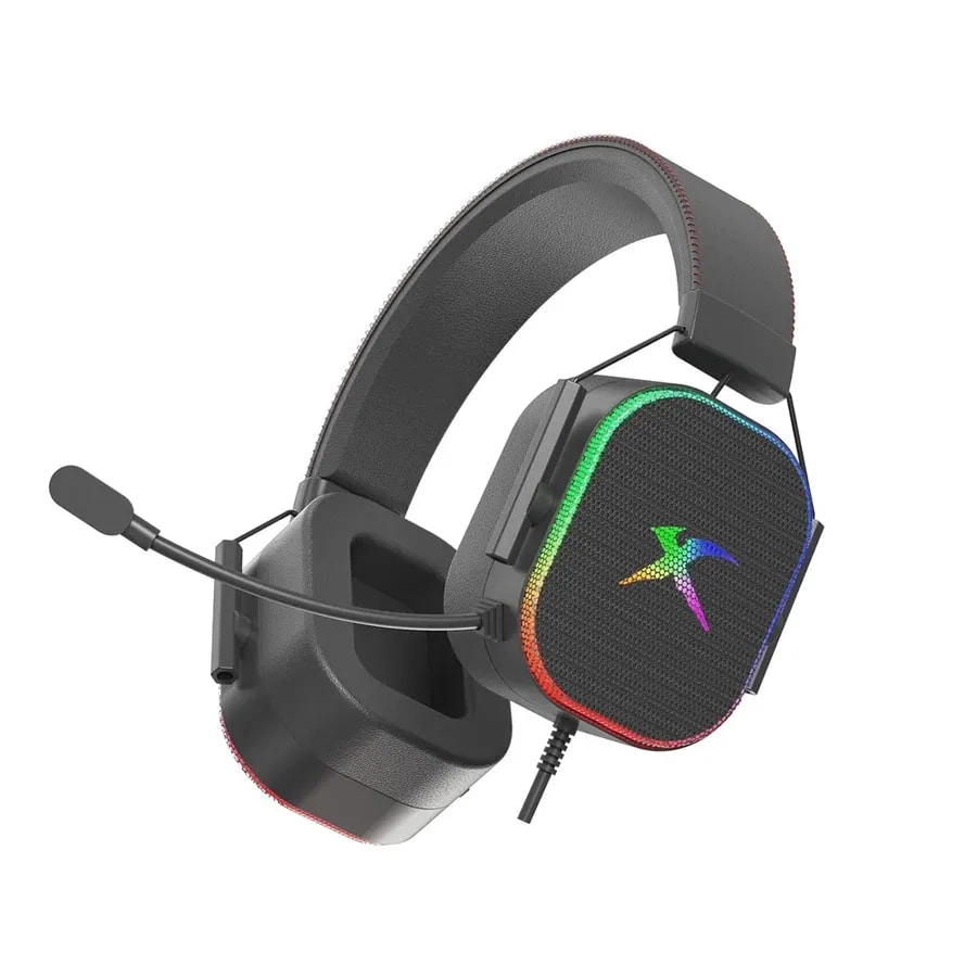 Headphone xtrike me GH-606 bk mic omnidireccional iluminacion rgb usb+3.5mm (with 1 to 2 jack 3.5MM)