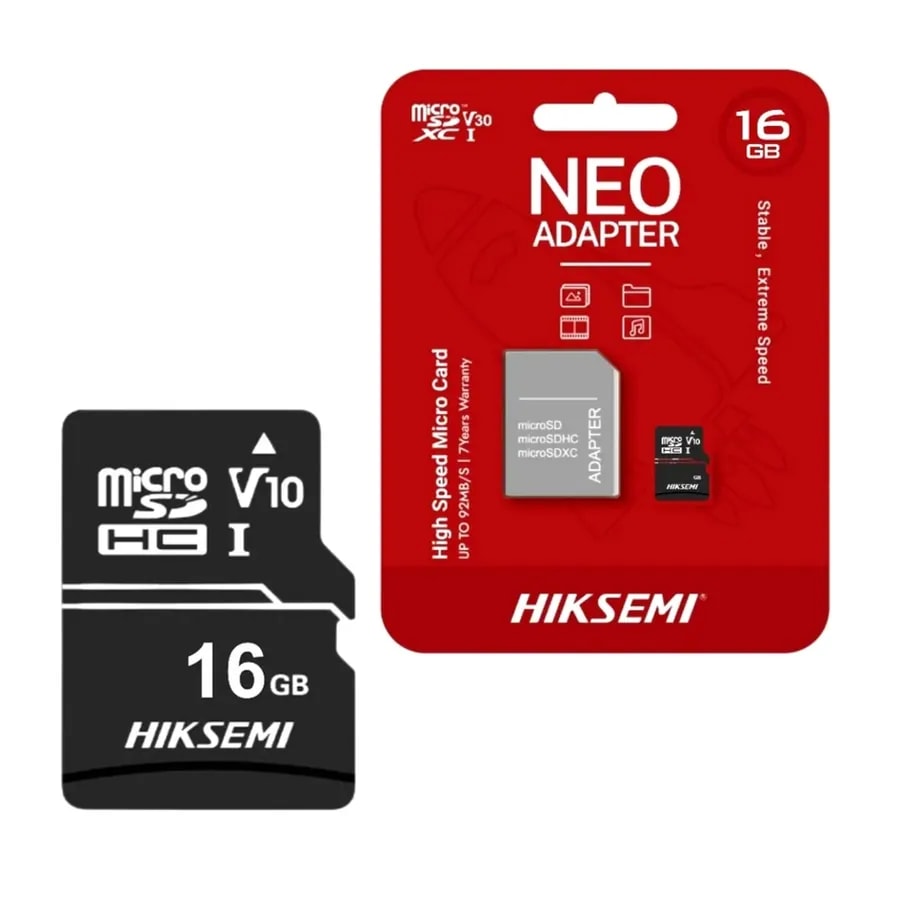 Micro sd 16GB hiksemi Neo D1 class 10 up to 92MB/S read, 15MB/S write HS-TF-D1 16G