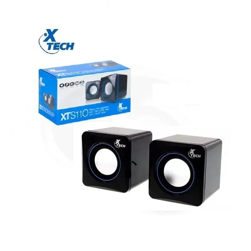 Parlantes PC ins ES-204 3W 5V USB 2.0 + jack 3.5MM negro/blanco