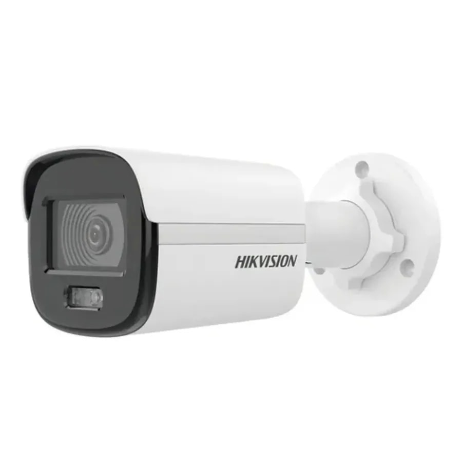 Cámara tubo hikvision colorvu 2MP ext. IP67 micrófono plastica color 24/7 LED 20MTS ds-2ce10df0t-lpfs