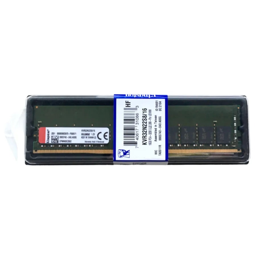 Memoria RAM kingston kvr32n22s8/16 16GB DDR4 3200 dimm non-ecc 1RX8 CL22 2G x 64-BIT