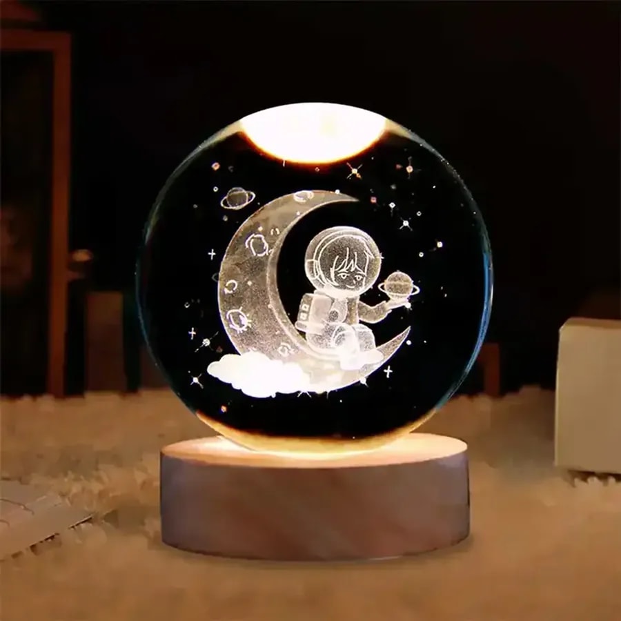Lampara de cristal de 3D