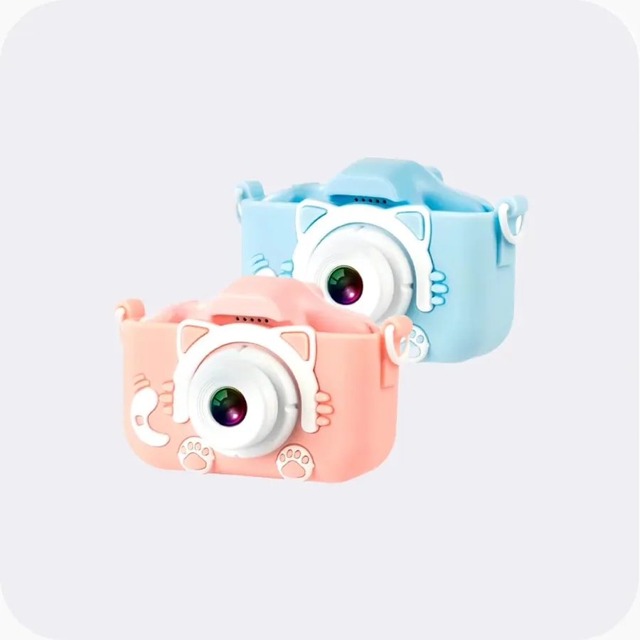 Cámara XO XJ01 cartoon dual lens kids azul / rosado