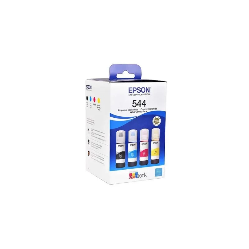 Paquete Pack De Botellas De Tinta Epson T544 - 4 Colores Negro / Cyan / MAG / Yellow