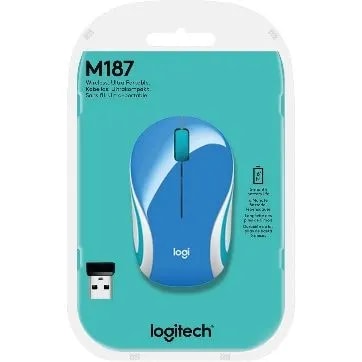 MOUSE LOGITECH M187 WIRELESS AZUL
