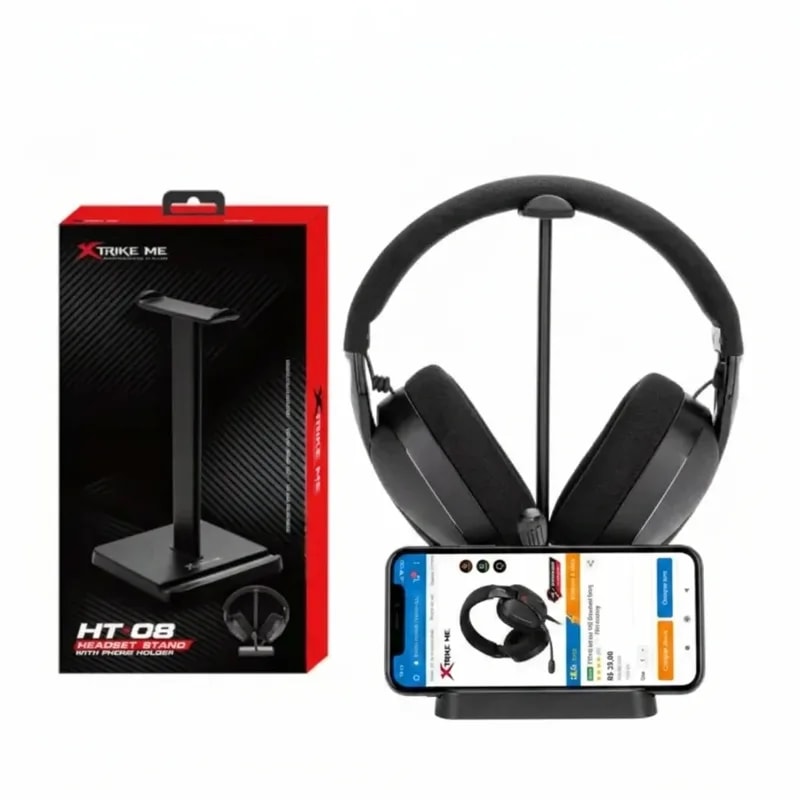 Soporte Para Headphone Xtrike Me HT-08 Bk, Base Antideslizante