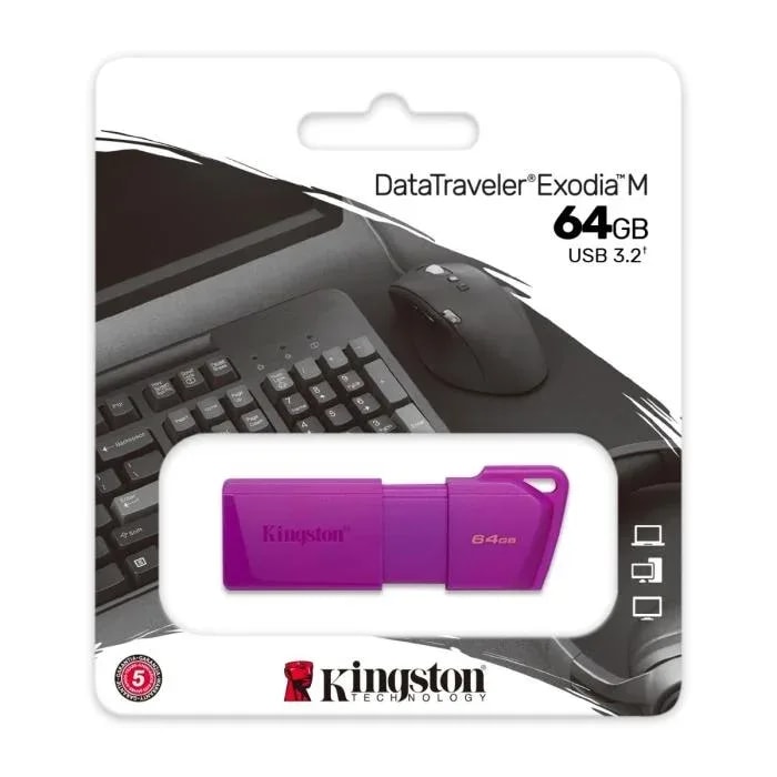 Flash Memory 64GB Kingston Exodia M USB 3.2 KC-U2L64-7LP Purple