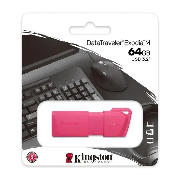 Flash Memory 64GB Kingston Exodia M USB 3.2 KC-U2L64-7LN Pink