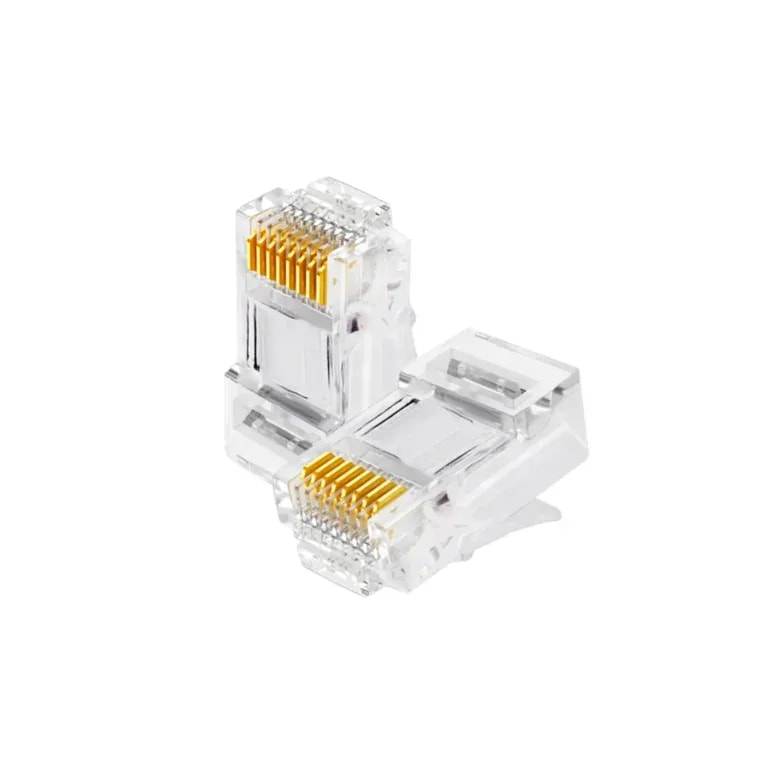 Conector RJ45 CAT5 (funda 10 uniades) Termoplasticos 8 Contactos Bronce