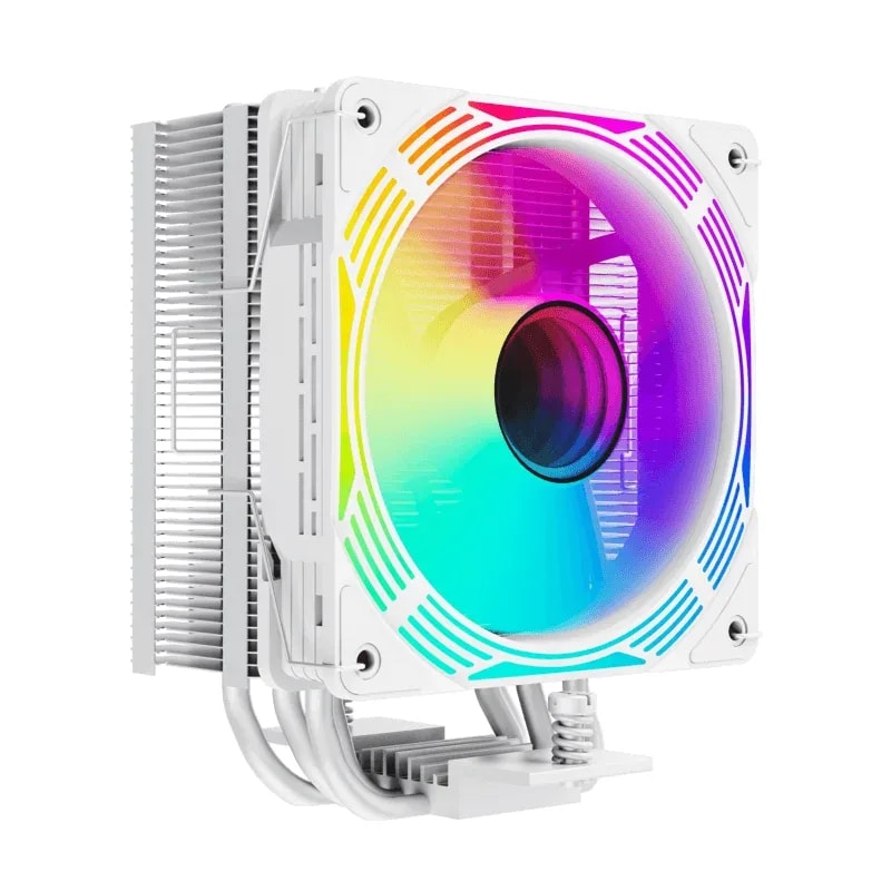 Cooler CPU GAMEMAX Ice Force WH ARGB Efecto Infinito 4 Tubos Termicos, Intel LGA1700/1366/1200 Y