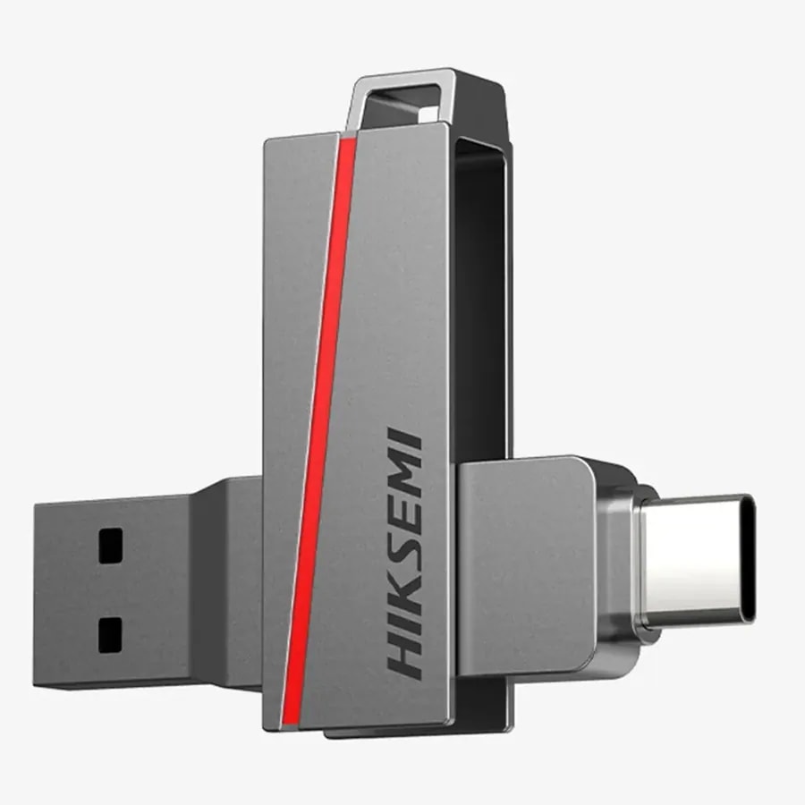 Flash Memory 128GB Hiksemi Dual Slim USB 3.2 + Usb-c Metalica Gris HS-USB-E307C-128G-U3