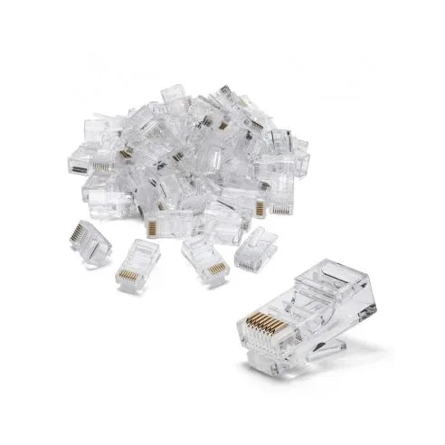 Conector RJ45 CAT5 (funda 50 uniades) Termoplasticos 8 Contactos Bronce