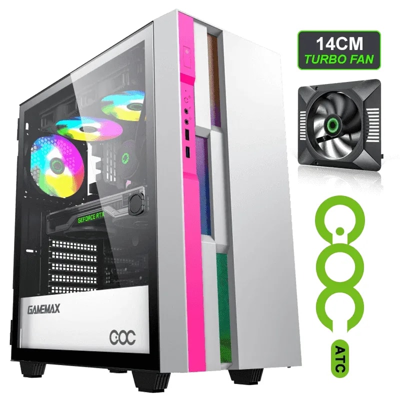 Case GAMEMAX Brufen C3 Wp ATX USB 3.0/2.0 Fan Post 1*12CM ARGB + Coc 1*14CM, Lat. Vidrio Temp Y