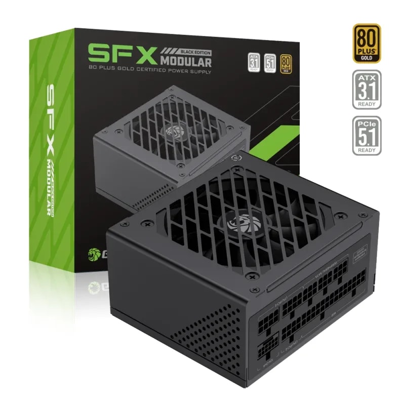 Fuente De Poder GAMEMAX 750W GS-750G BK Sfx Full-modular 80+ Gold Fan 9CM 100-240V ATX3.1 Compacta