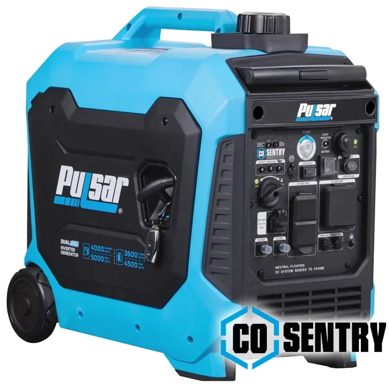 Generador Pulsar 5000W Inverter Dual Gas Y Gasolina, 3 Galones Salida 120V/20A*2, 120V/30A*1,