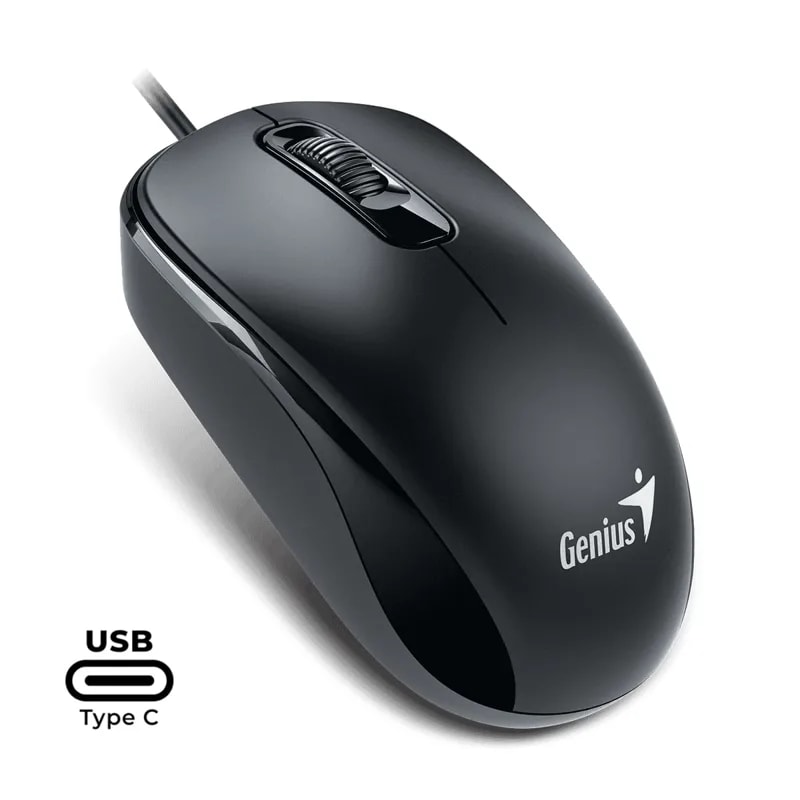 Mouse Genius DX-110 Negro Usb-c 3 Botones Dpi 1200