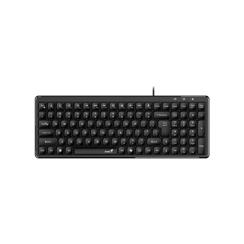 Teclado Genius Luxemate 120 SP Campacto Copilot AI USB Cable 1.5M Negro