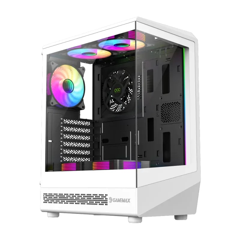 Case GAMEMAX Vista Coc Aw WH ATX USB-C/3.0/2.0 Fan ARGB (sup. 2*12CM Post. 1*12CM Inf. 2*12CM) +