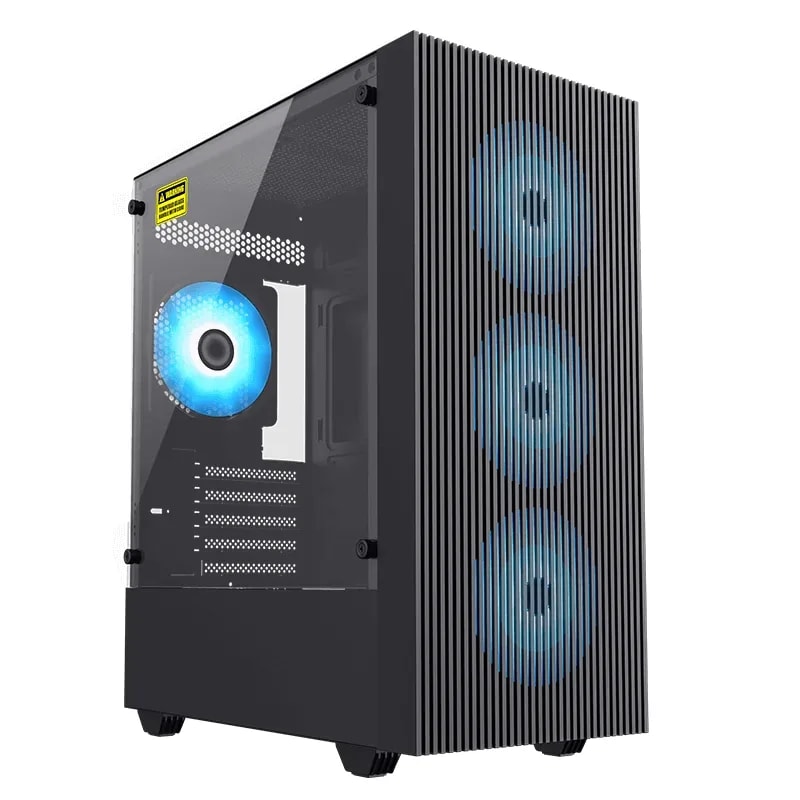 Case GAMEMAX Edge BK M-ATX USB 3.0/2.0 Fan Frgb Post. 1*12CM, Lat. Vidrio Temp. Y Frontal Airflow