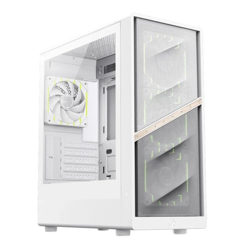 Case GAMEMAX Aeris 330 Mw WH M-ATX TYPE-C/3.0/2.0 Fan ARGB (front. 3*12CM, Post. 1*12CM) Lat.