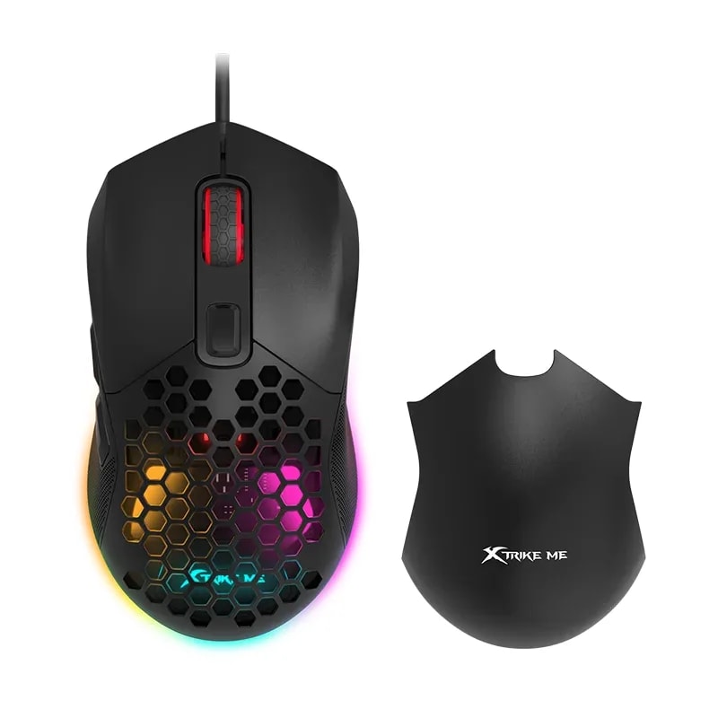 Mouse Xtrike Me GM-316 BK 6 Bot. 7200DPI RGB 13 Modos 2 Cover Intercambiables USB 2,0