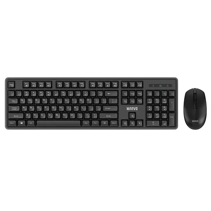 Kit 2 En 1 Teclado + Mouse Marvo WS005 BK SP Inalambrico Dpi 800 1200 1600 4 Bot Pila 1*AA