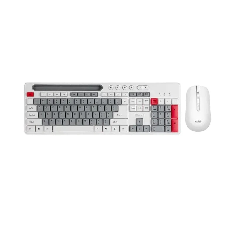 Kit 2 En 1 Marvo WS009 Tecl. + Mouse Inalambrico 110 Teclas Ingles Soporte Movil/tablet, Dpi 1600 4