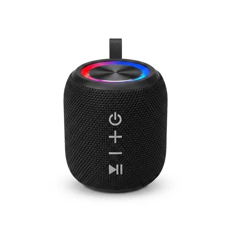 Parlante HS-099C Bk BT 5.0, Radio FM 3.7V/1200MAH Recargable Luz RGB Negro