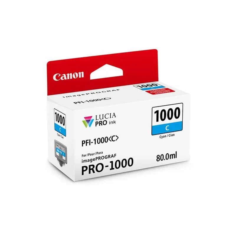 Tinta PFI-1000 Cyan 80ML Imageprograf PRO-1000