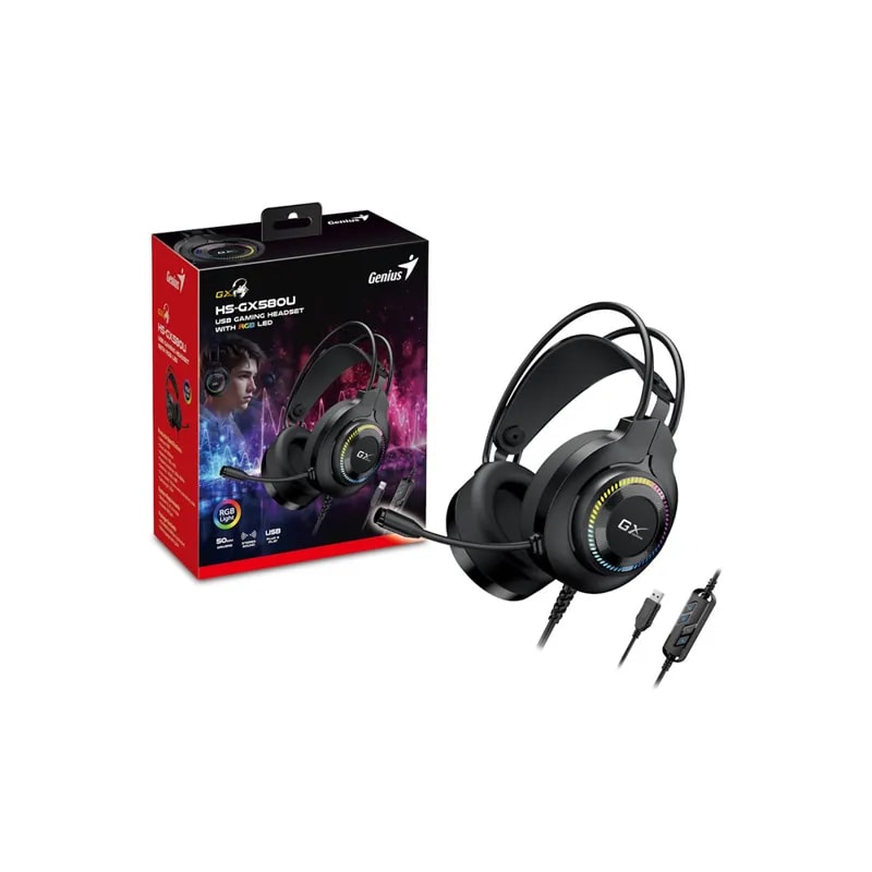 Headsets Genius HS-GX580U Gaming USB Negro Con RGB LED